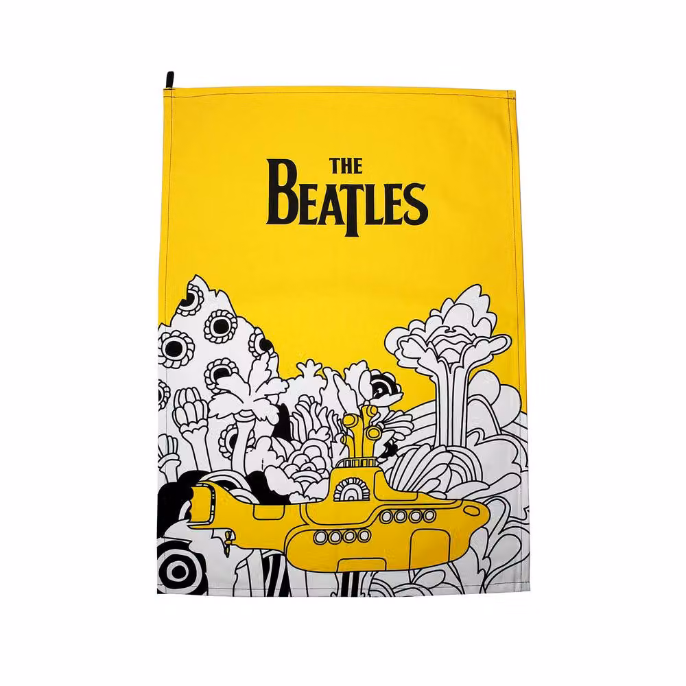 The Beatles Yellow Submarine Retro Graphic Cotton Tea Towel in Yellow – 2