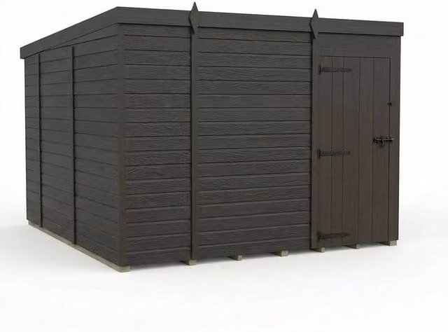 Buttercup Farm Grey Composite Pent Garden Shed with Single Door and No Windows W/D/H: 274 x 305 x 210 cm – 1