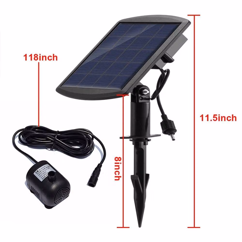 NESTLUNE Solar Submersible Water Fountain Pump for Ponds, Black, W/D/H: 100 x 15 x 15 cm – 2