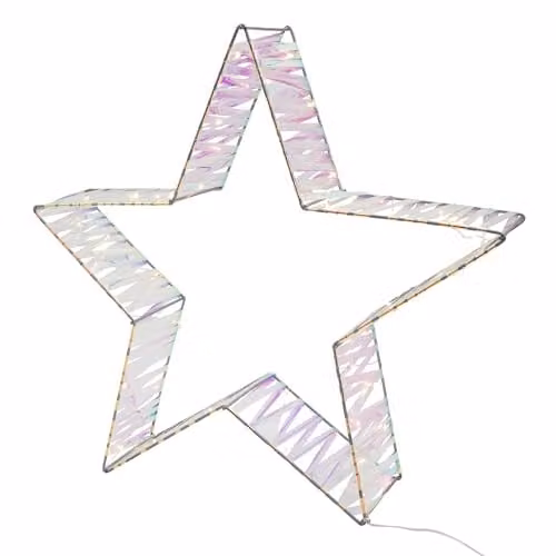 The Christmas Workshop Iridescent Light-Up Metal Star with 160 White LEDs, Diameter: 65 cm – 1