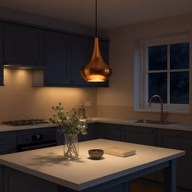 Eglo Almoster Modern Tear-Shaped Copper and Glass Pendant Light