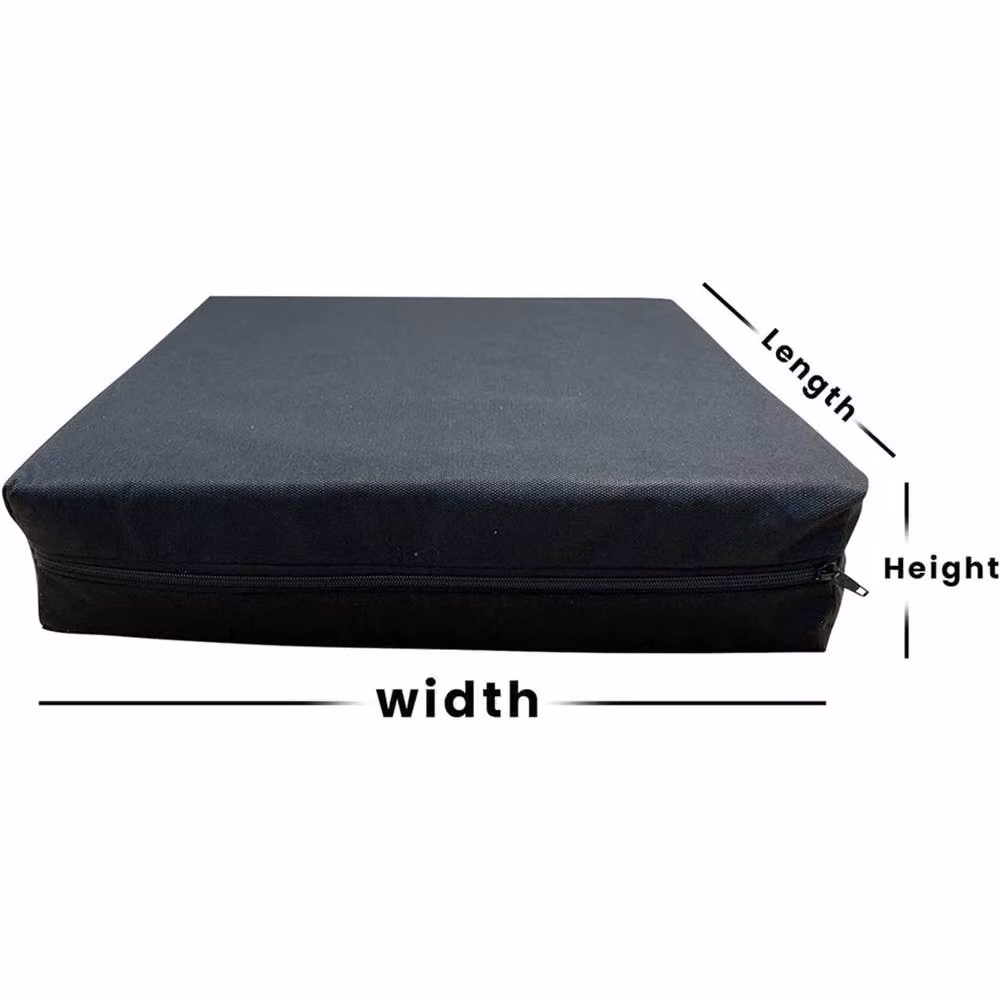 Nordara Black Orthopaedic Memory Foam Cushion with Faux Leather Cover, Antibacterial and Breathable, W/D/H: 40 x 40 x 7.62 cm – 2