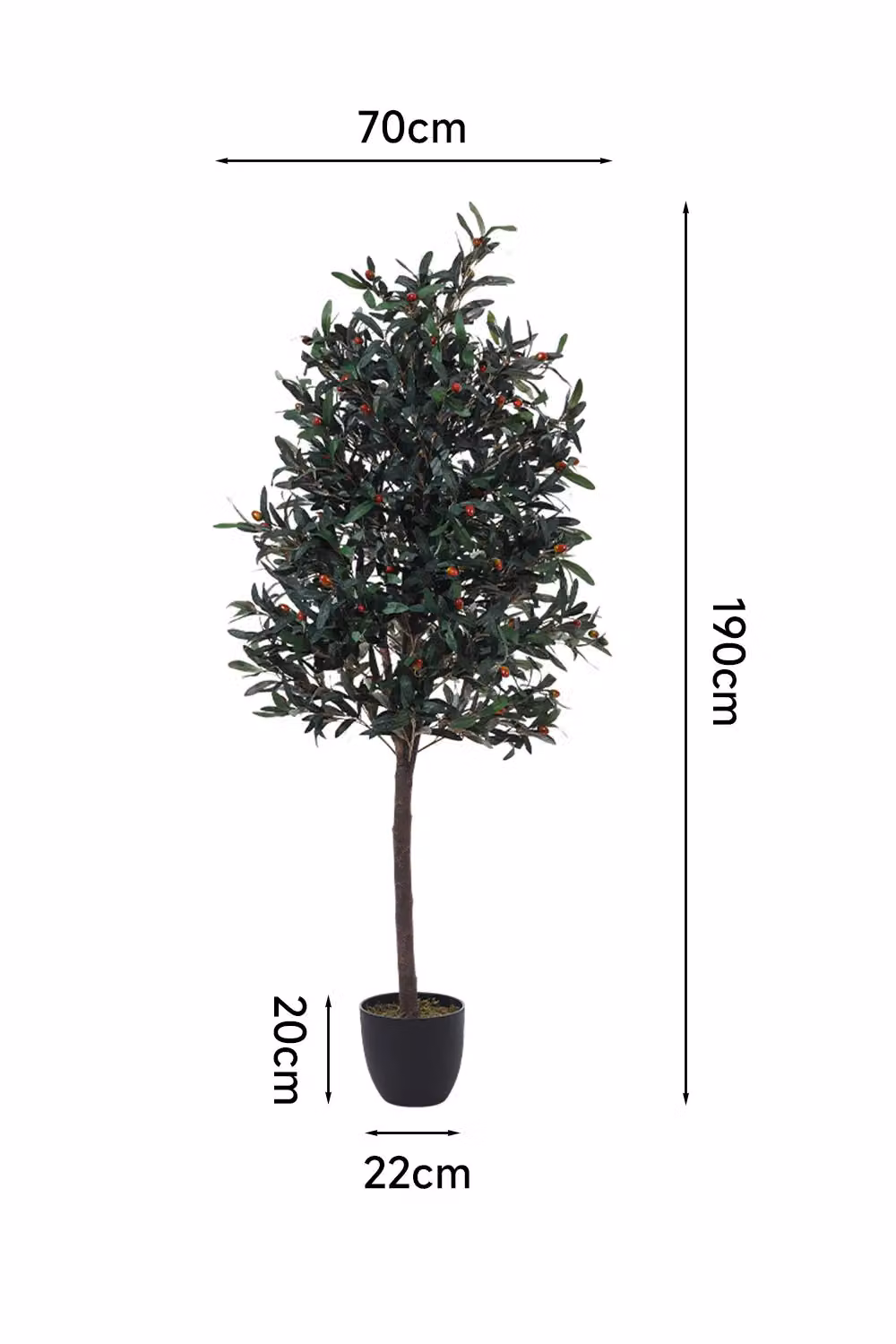 Garden Sanctuary Artificial Olive Tree in Pot, Green, Height: 190 cm – 2