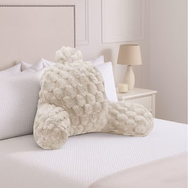 Velosso Soft Plush Rectangular Wedge Back Cushion in White and Yellow