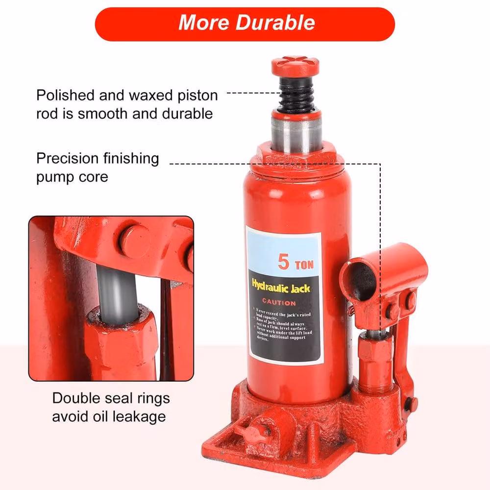 NESTLUNE 5 Ton Heavy Duty Hydraulic Bottle Jack in Red – 4