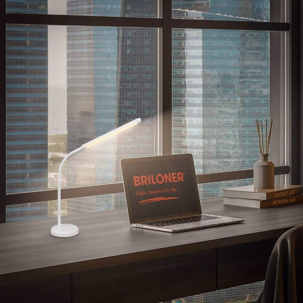 Briloner LED Table Lamp with Touch Control, Dimmable and Adjustable, Warm White, White – 3