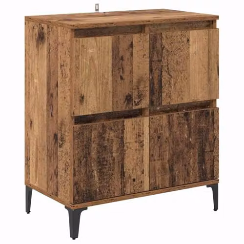 vidaXL Set of 3 Modern Sideboards in Brown Old Wood, W/D/H: 60 x 35 x 70 cm – 4