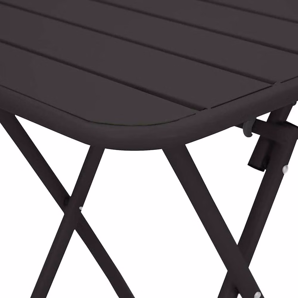 Berkfield Home Modern Foldable Garden Table in Anthracite Steel, W/D/H: 55 x 55 x 73 cm – 4