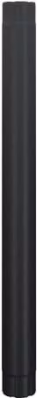 Lindab Galvanised Steel Intermediate Downpipe, Matte Black, Diameter: 75 mm, Length: 1 m