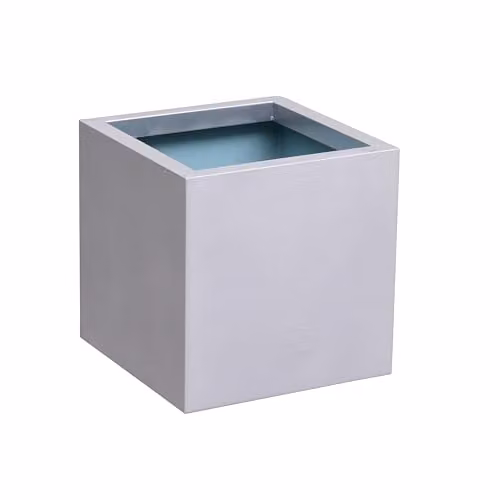 Primrose Silver Galvanised Steel Cube Planter Pot 30cm – 1
