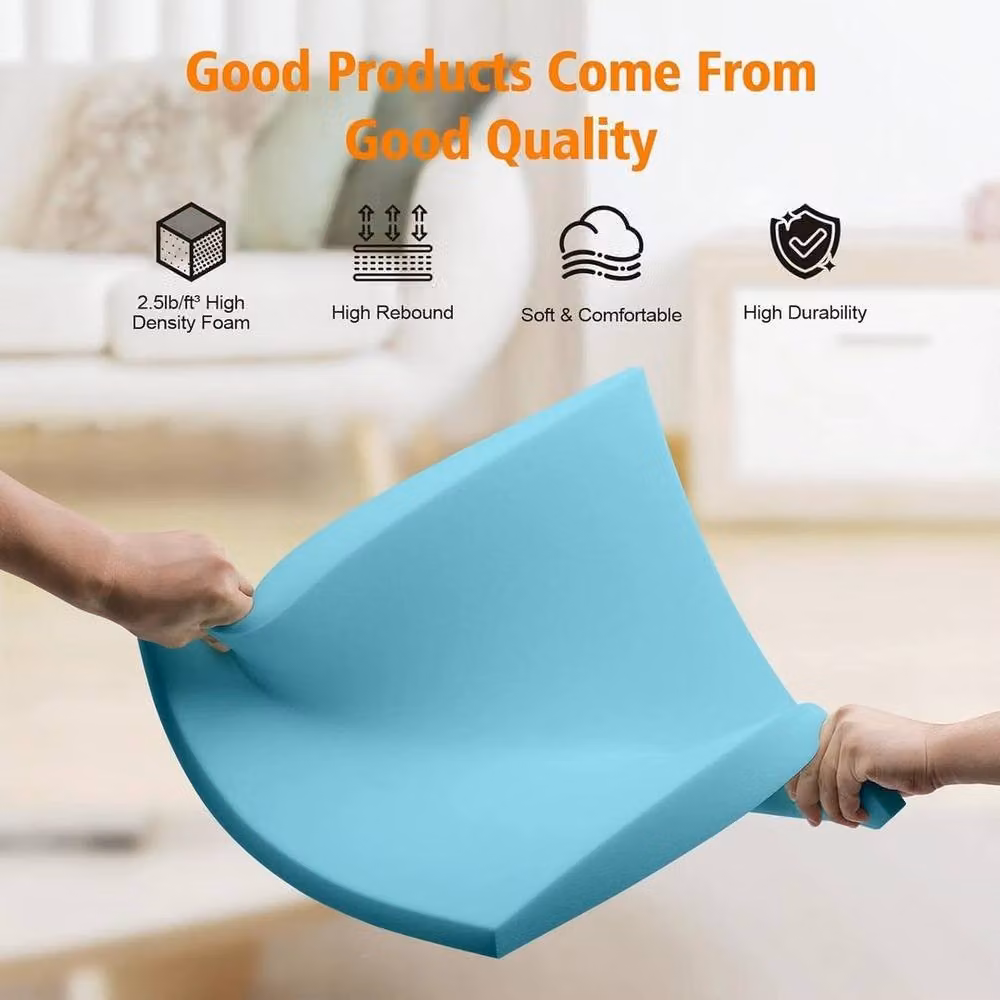 NESTLUNE Blue Firm Cold Foam Wedge Sofa Cushion Support for Sagging Seats – 2