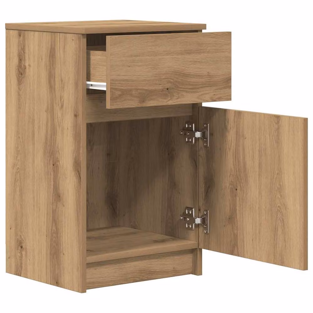Berkfield Home Set of 2 Artisan Oak Bedside Cabinets, W/D/H: 39 x 35 x 65 cm – 5