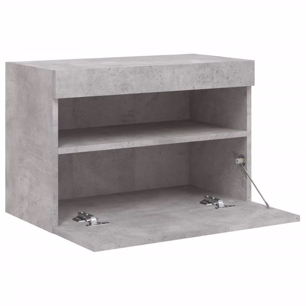 Berkfield Home Modern Wall Mounted TV Cabinet with Integrated LED Lights in Concrete Grey, W/D/H: 60 x 30 x 40 cm – 5
