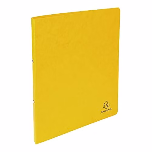 Exacompta A4 2-Ring Binder in Yellow Glossy Card