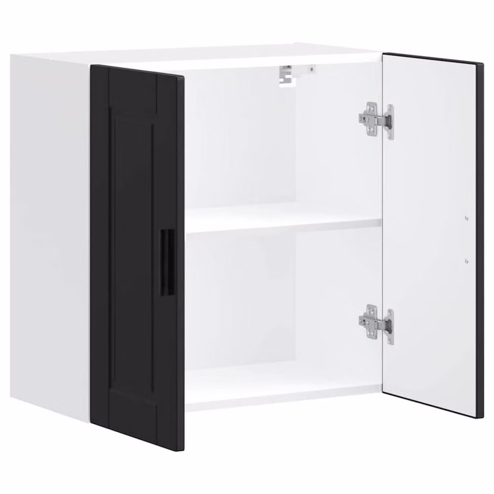 Berkfield Home Porto Black Wall Mounted Kitchen Cabinet with Hinged Doors and Internal Shelves – 3