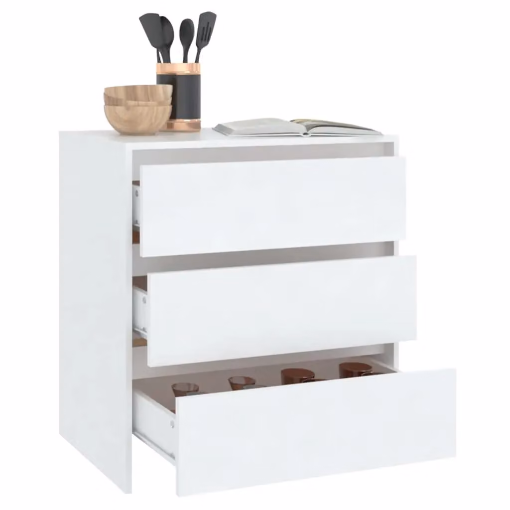 Berkfield Home White Minimalist Sideboard in Matt Engineered Wood W/D/H: 70 x 41 x 75 cm – 2