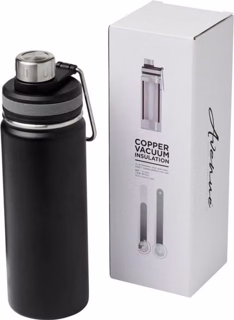 Avenue Gessi Vacuum Insulated Sport Bottle in Black and Silver