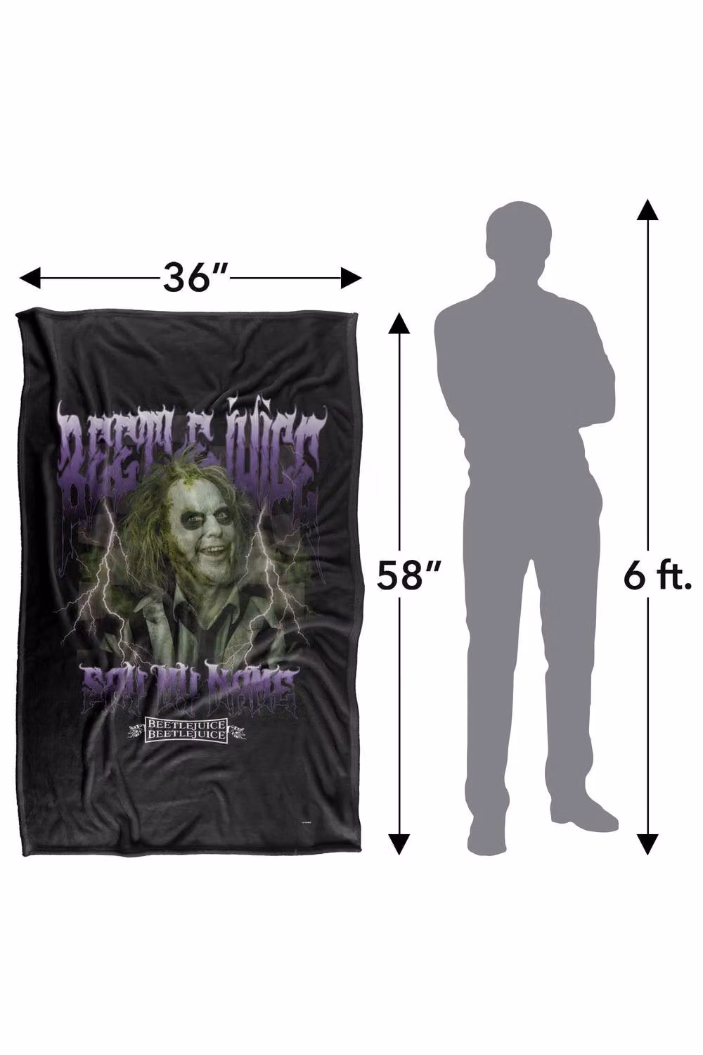 LOGOVISION Beetlejuice Beetlejuice Band Super Soft Silky Touch Fleece Throw Blanket, Multicolour, W/D/H: 91 x 147 cm – 8