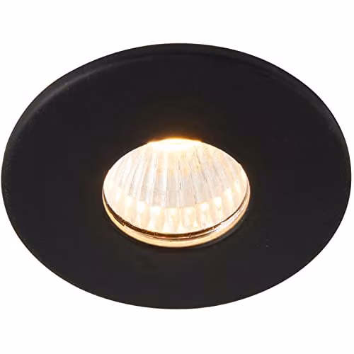 Loops Mini Recessed LED Downlight, 4W Warm White, Black, IP44 Dimmable Fitting – 1