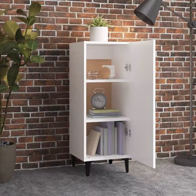 Berkfield Home Modern White Matt Sideboard, W/D/H: 34.5 x 34.0 x 90.0 cm – 1