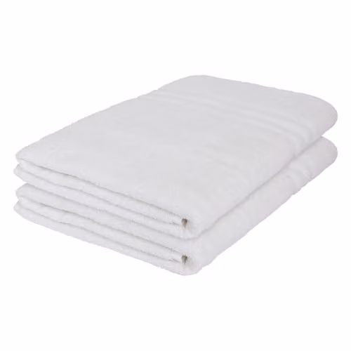Nicola Spring Cotton Bath Sheets, Pack of 2, White and Anthracite, W/H: 160 x 90 cm