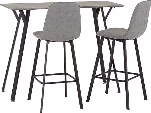 Seconique Quebec Industrial Bar Table in Black and Grey Concrete Effect, W: 120 cm, D: 45 cm, H: 93 cm – 2