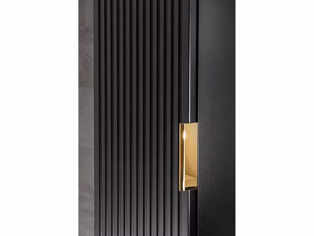 Vente-unique ZEVARA Ribbed Suspended Bathroom Column Unit in Black, Height: 140 cm – 3