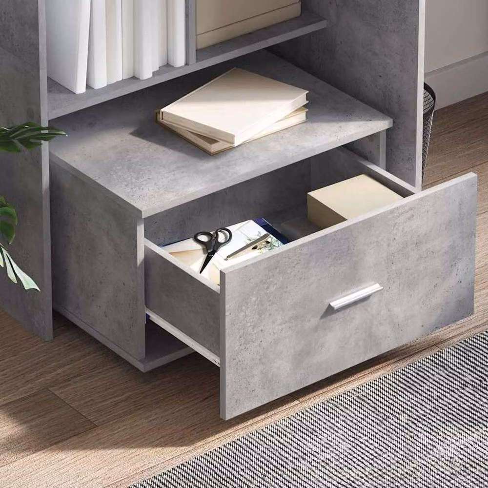 Berkfield Home Modern Medium Drawer Cabinet in Concrete Grey – 3