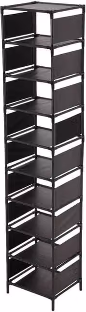 FORGEVIO 10 Tier Metal Shoe Rack Stand in Black