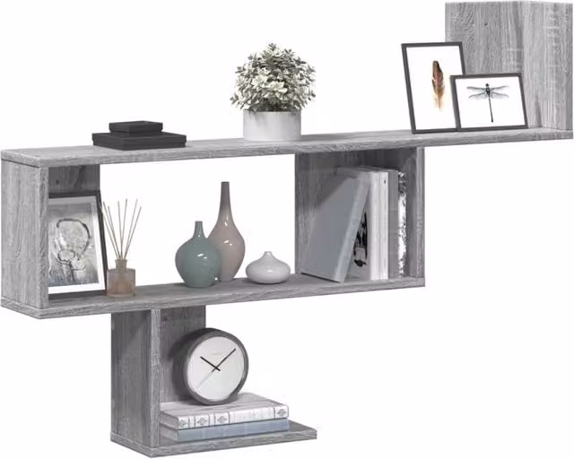 Berkfield Home Wall Mounted Shelf in Grey Sonoma, W/D/H: 100 x 15 x 70 cm – 1