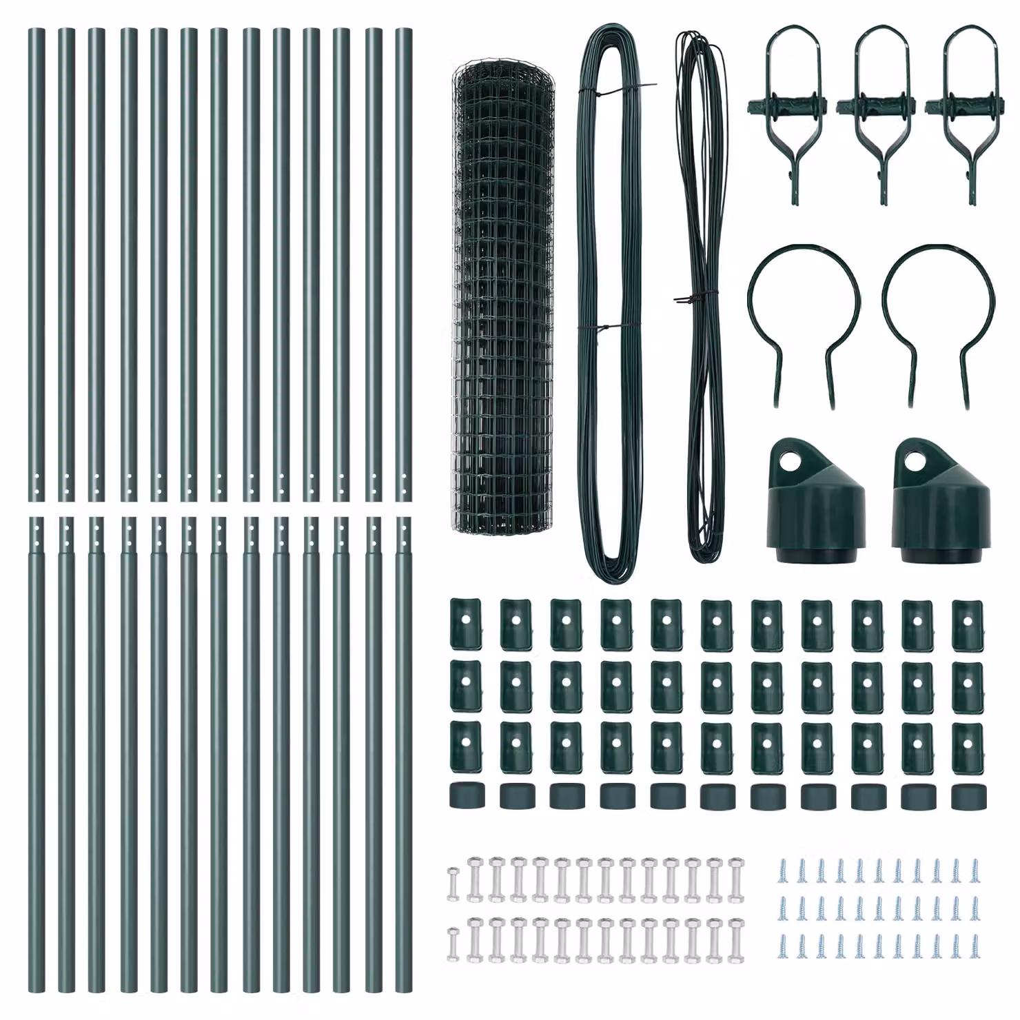 Berkfield Home Euro Fence with 13 Posts, Galvanised Steel, Green and Silver, H: 120 cm, W: 25 m – 4