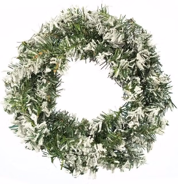 FLAVORA Green Artificial Christmas Hanging Wreath, W/D/H: 100 x 15 x 15 cm – 1