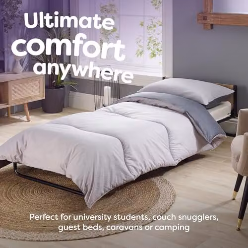 Slumberdown Double Coverless Summer Duvet, 4.5 Tog, Grey and Multicolour, W/D/H: 200 x 220 cm – 3
