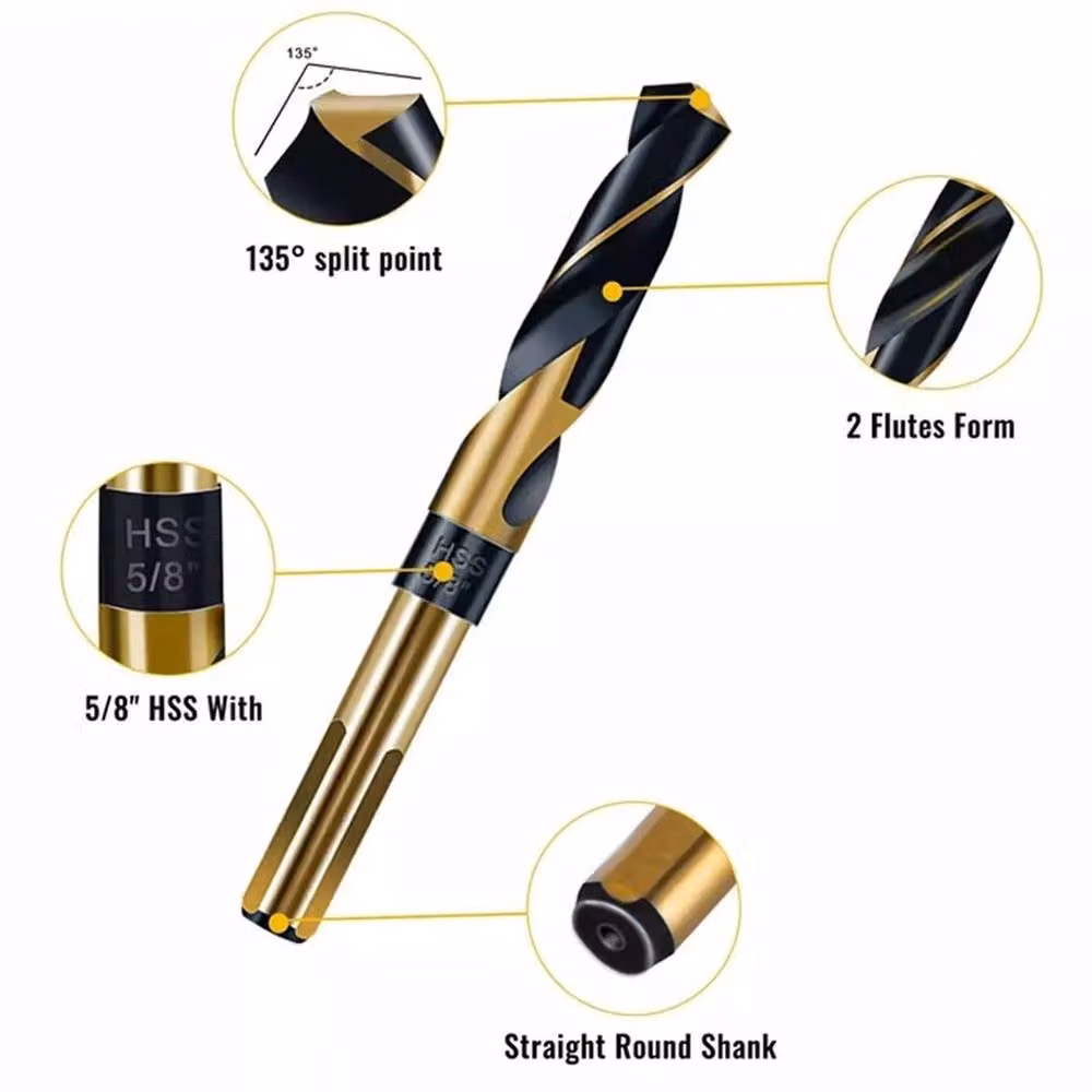 SPETLEK 8mm Cobalt HSS Steel Twist Drill with Reduced Shank in Black and Gold, W: 40 mm, H: 1000 mm – 3