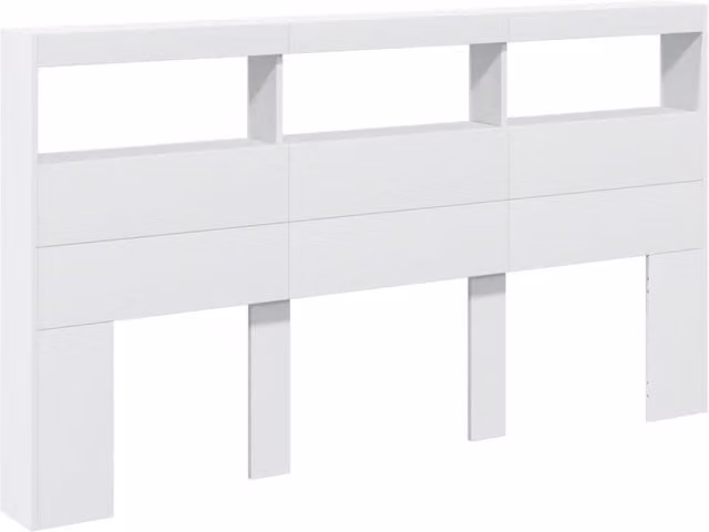 Berkfield Home Headboard Cabinet with LED in White, W/D/H: 180 x 17 x 102 cm – 1