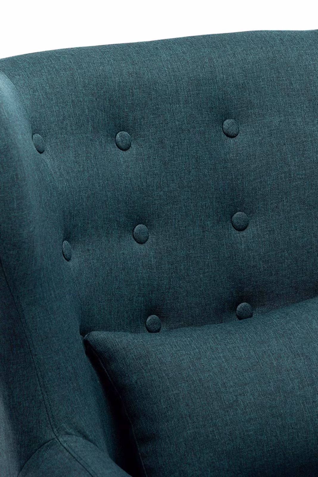 More4Homes Winslow Wing Back Velvet Button Back Armchair with Footstool in Dark Green – 3
