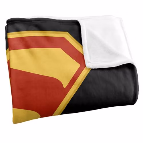 Warner Bros. Superman 2025 Logo Silky Touch Super Soft Fleece Throw Blanket, Black and Multicolour, W/D/H: 91 x 147 cm – 2