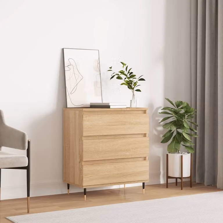 Berkfield Home Sonoma Oak Sideboard in Light Brown, W/D/H: 60 x 35 x 70 cm