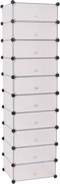 Berkfield Home Interlocking Shoe Organiser with 10 Compartments, White