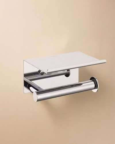 COSMIC Architect SP Wall-Mounted Metal Toilet Roll Holder with Cover in Silver – 2