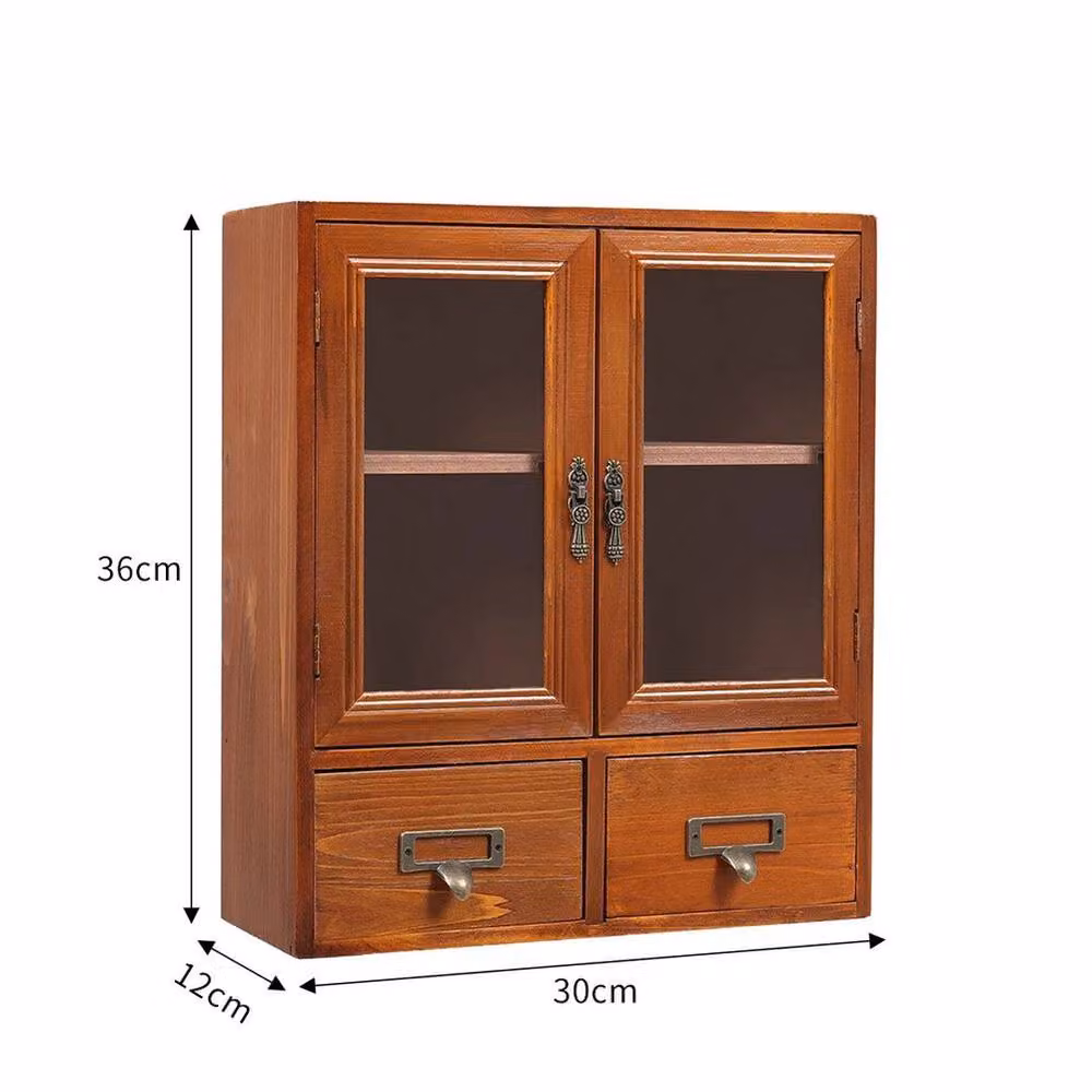 KORVIXA Large Wooden Storage Box with Drawers, Brown, W/D/H: 100 x 100 x 100 cm – 2