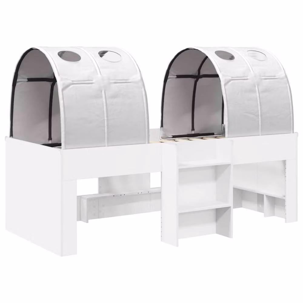 Berkfield Home 3-Piece Modern Bed with Tunnel and Lift-Up Base in White Engineered Wood – 2