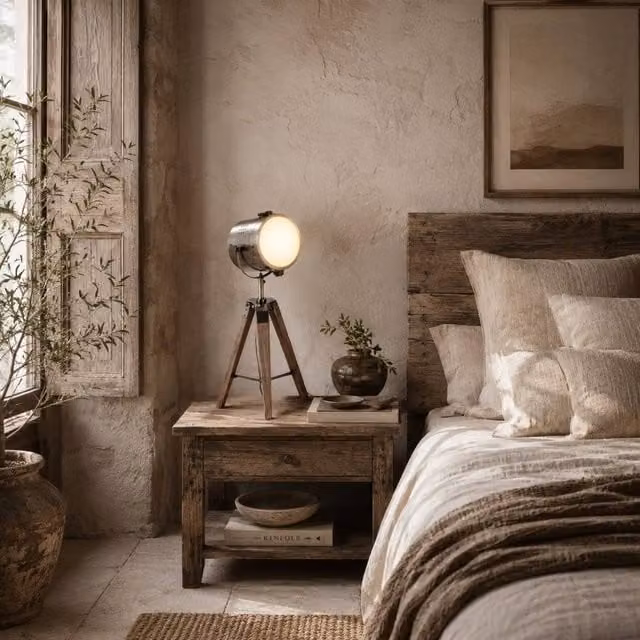 Wyld Haus Vidira Vintage Tripod Table Lamp in Bronze with Adjustable Spotlight Head – 1