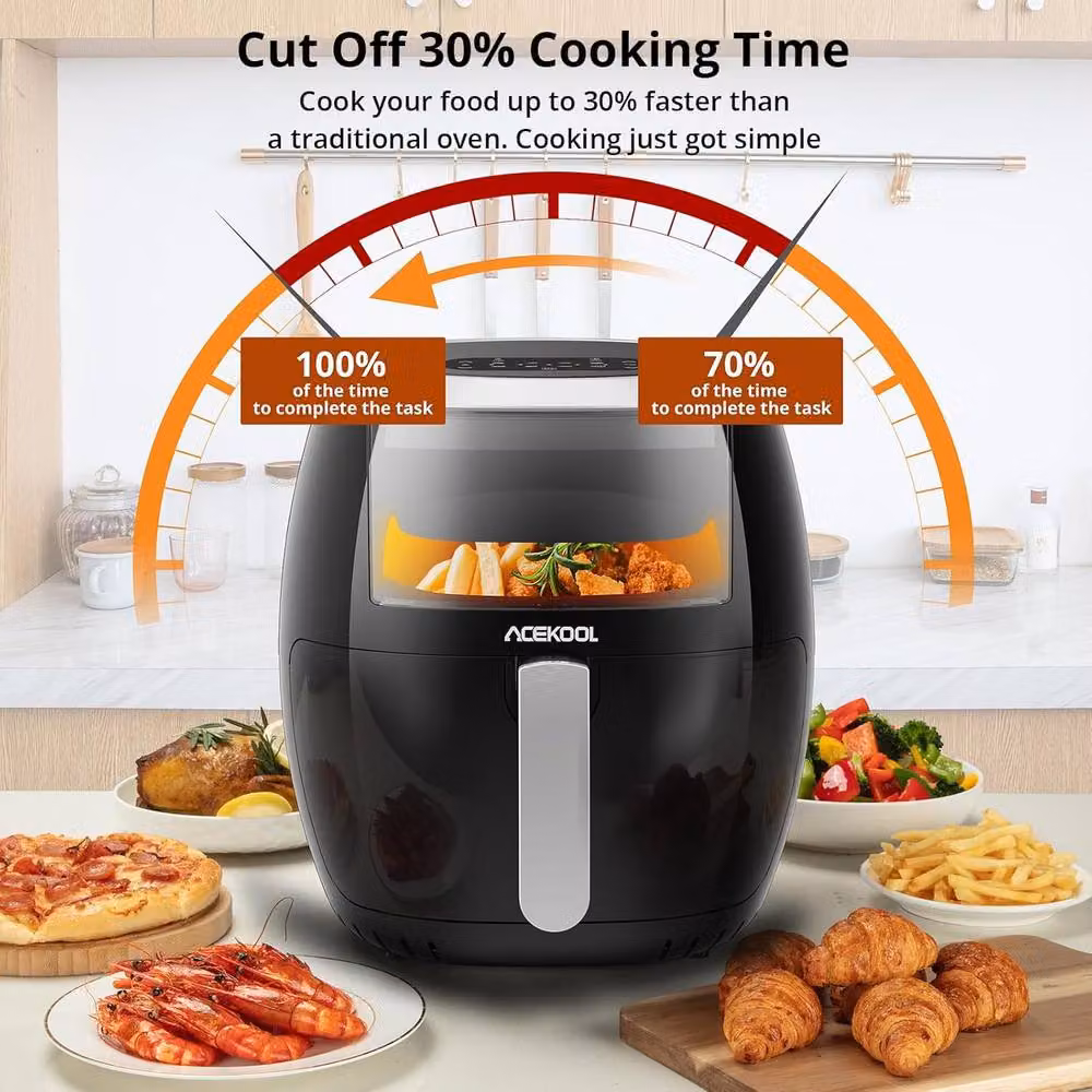 London Boutique 8L Digital 8-in-1 Air Fryer Oven with 1800W 360 Degree Hot Air Circulation in Black – 4