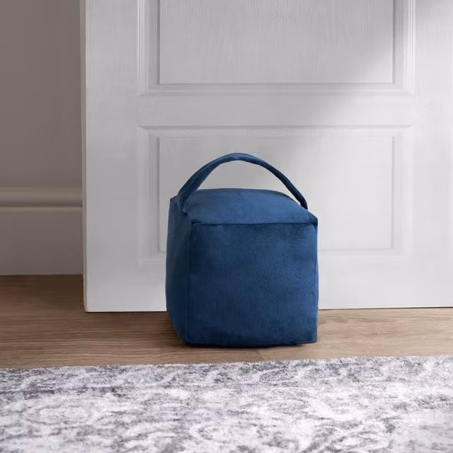 OHS Matte Velvet Heavy Door Stops in Navy Blue