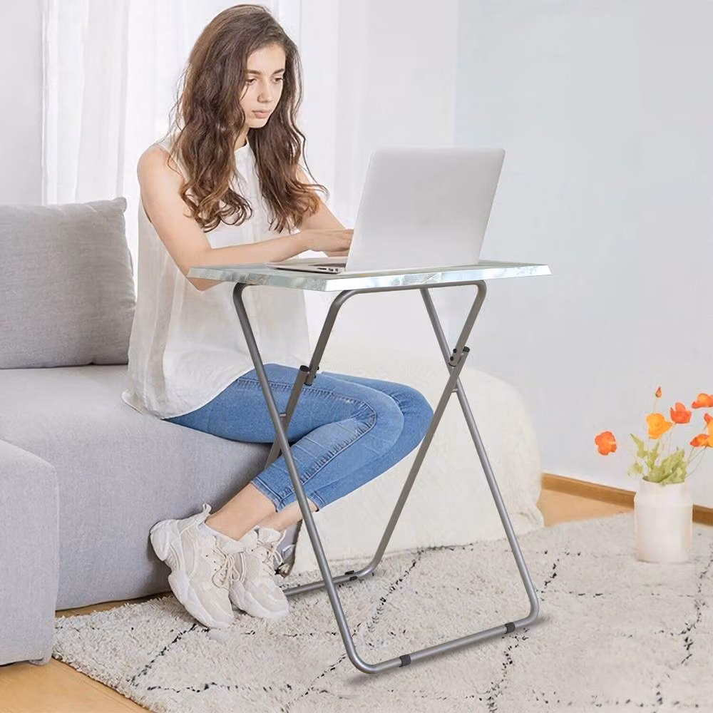 Huhote Set of 2 Folding Snack Tables in Grey – 3
