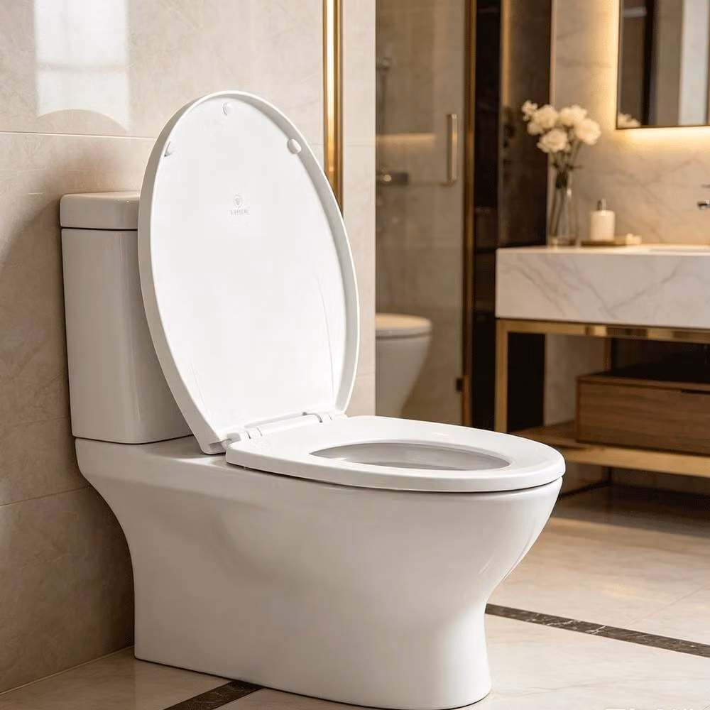 SINOBATH Antibacterial Soft Close Toilet Seat with Quick Release in White – 3