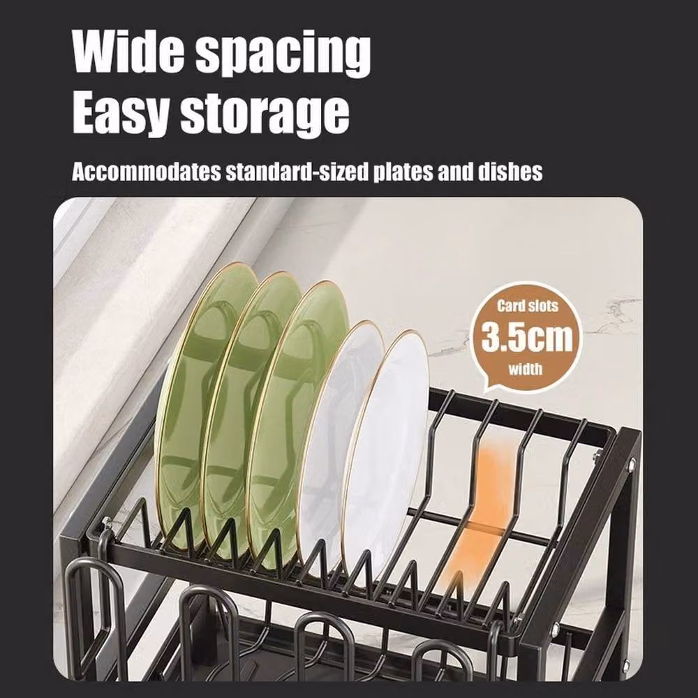 PAWNORA 3 Tier Metal Kitchen Sink Dish Drainer Rack in Black – 4