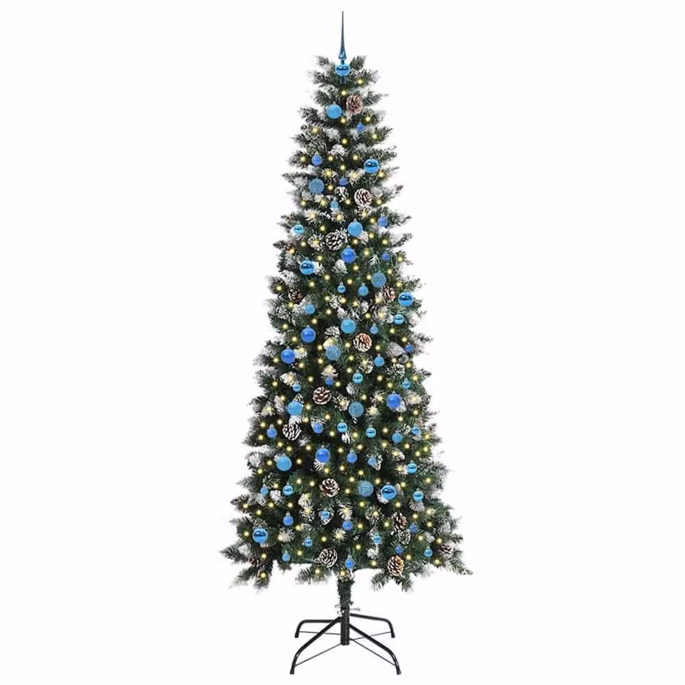 Berkfield Home Artificial Christmas Tree with 300 LEDs, Green, W/D/H: 96 x 96 x 240 cm – 3
