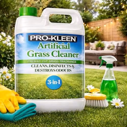 Pro-Kleen Artificial Grass Cleaner and Disinfectant 5L with 10L Manual Pressure Sprayer, Fresh Cut Grass Fragrance – 1